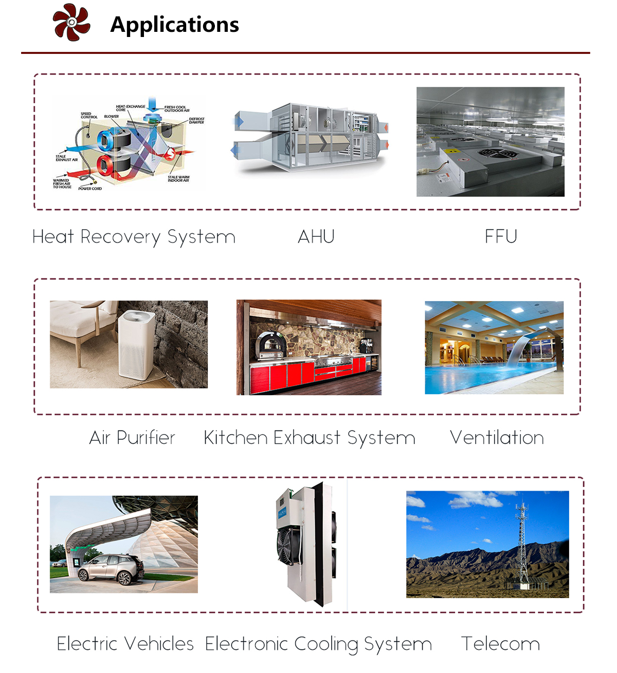 HEKO 400mm قوية منخفضة السرعة DC مروحة الطرد المركزي المنحنية للخلف (6)