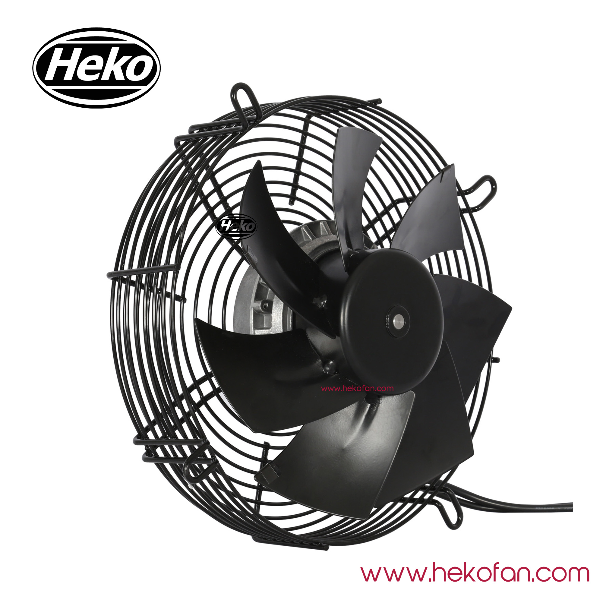 HEKO EC250mm محمول فولاذي مطلي بمراوح تدفق محورية سوداء