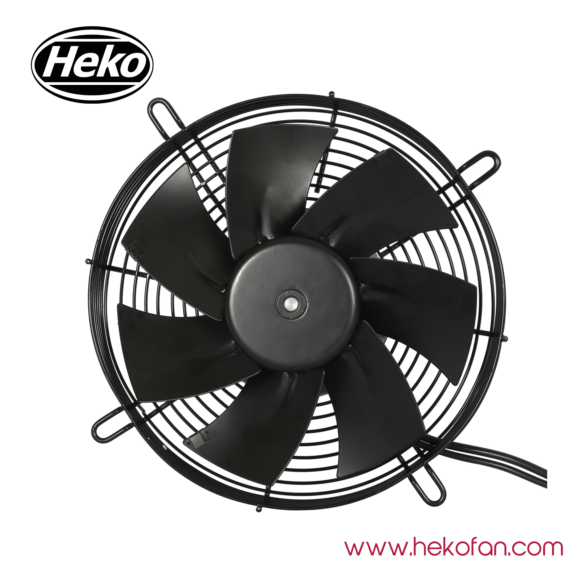 HEKO EC250mm فولاذ محمول مطلي بمراوح التدفق المحوري السوداء